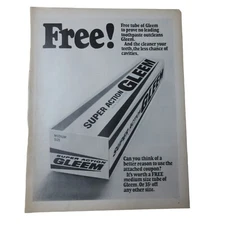 1968 Super Action Gleem Tooth Paste - Vintage Print Ad