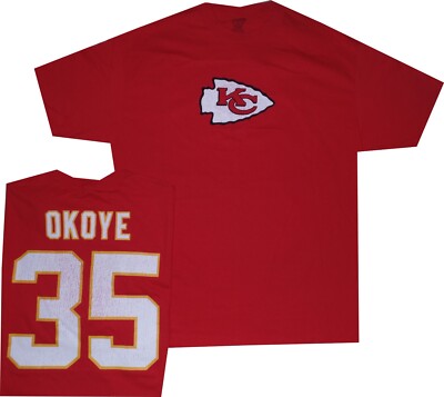 Christian Okoye Kansas City Chiefs Reebok Throwback Faded Shirt New tags