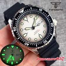 Tandorio 41mm 20ATM White Sterile Dial NH35A Automatic Men Watch At 3.8 Sapphire