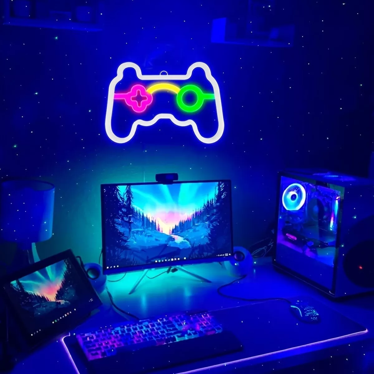 new Gamepad Shape LED Neon Night Light Decorations Wall Gaming ...