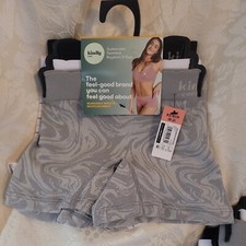 3 PAIR KINDLY YOURS SEAMLESS BOYSHORT PANTIES RECYLED MATERIALS SZ XS 0-2