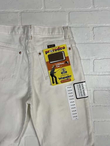 Vtg Wrangler Pro Rodeo Jeans Boys 16 Slim White NWT Cowboy Rodeo Western - Picture 5 of 12