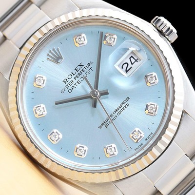MENS ROLEX DATEJUST ICE BLUE DIAMOND 