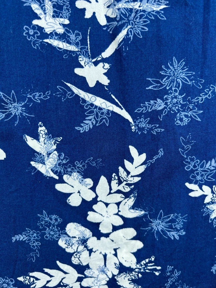 Mujeres Tops Túnicas Plus 1X 22 Mujer Dentro Hawaiano Azul Floral Cuello Popover Foto 4 de 4