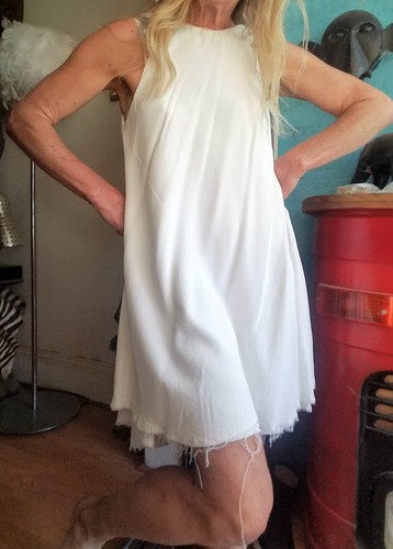 Alexander Wang Trapeze Dress Size 2 S Leather Piping - Picture 2 of 12