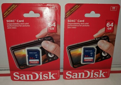 (Lot of 2) SanDisk SDXC Card 64 GB NEW AUTHENTIC