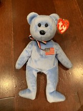 RARE Retired TY Beanie Baby AMERICA With Tag Errors see Description 9/11 Bear