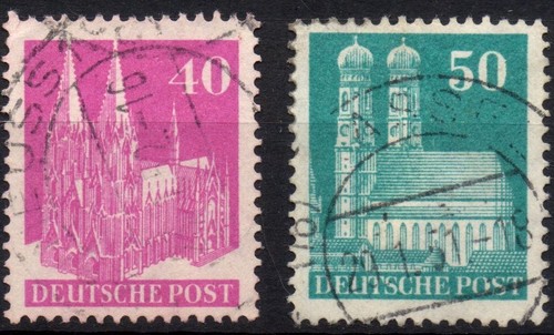 GERMANY BIZONA 1948 -58A/60A - Used 40 and 50 Pfg. Perf. 14 Builds #DRB