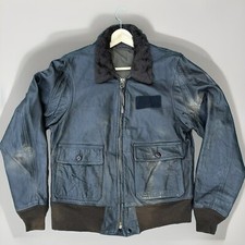 Vintage USN G1 Flying Flight Bomber Leather Jacket Size 44 Long
