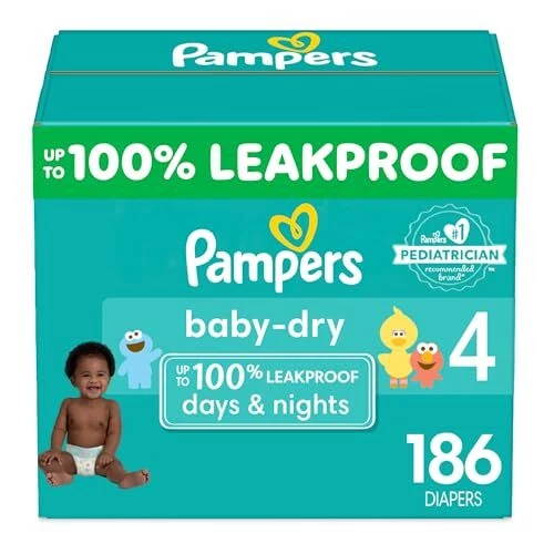 Pampers Baby Dry Size 4 Diapers 100 Leakproof Nights Soft Hypoallergenic