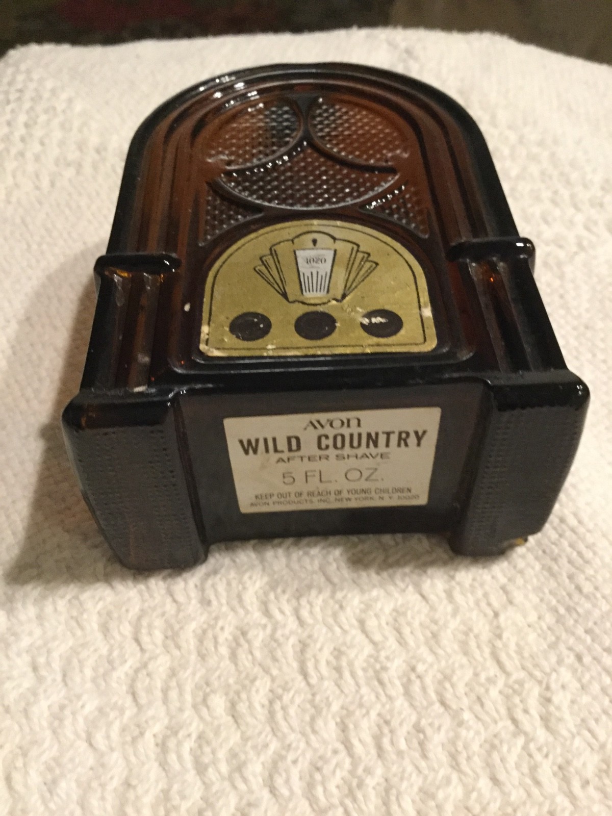 Vtg. Avon Wild Country Men's Aftershave Cologne Jukebox Glass Bottle