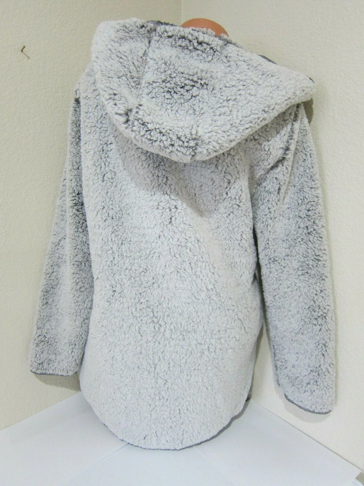 UNDERCOVER Felpa Victoria Secret rosa SHERPA GRIGIO ARGILLA CARDIGAN giacca FELPA CON CAPPUCCIO M L