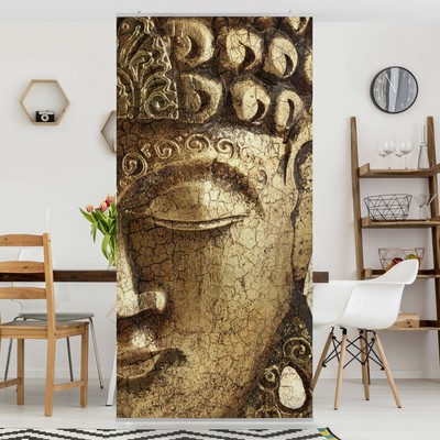 Raumteiler Vintage Buddha 250x120cm Vorhang Flachenvorhang Gardine