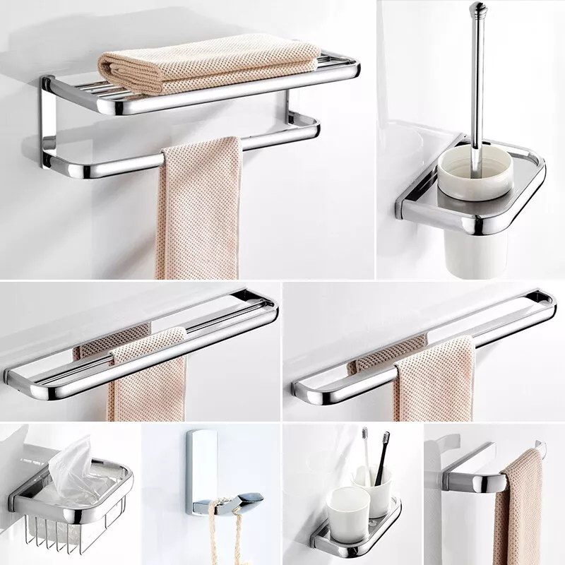 Chrome Wall Mounted Stainless Steel Modern Bathroom Accessories Set - China Bathroom  Accessories Set, Stainless Steel Bathroom Accessories Set