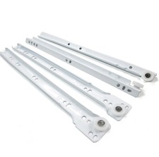 New Heavy Duty Quality Set of White Metal Drawer Roller Sliders Runners. 450mm