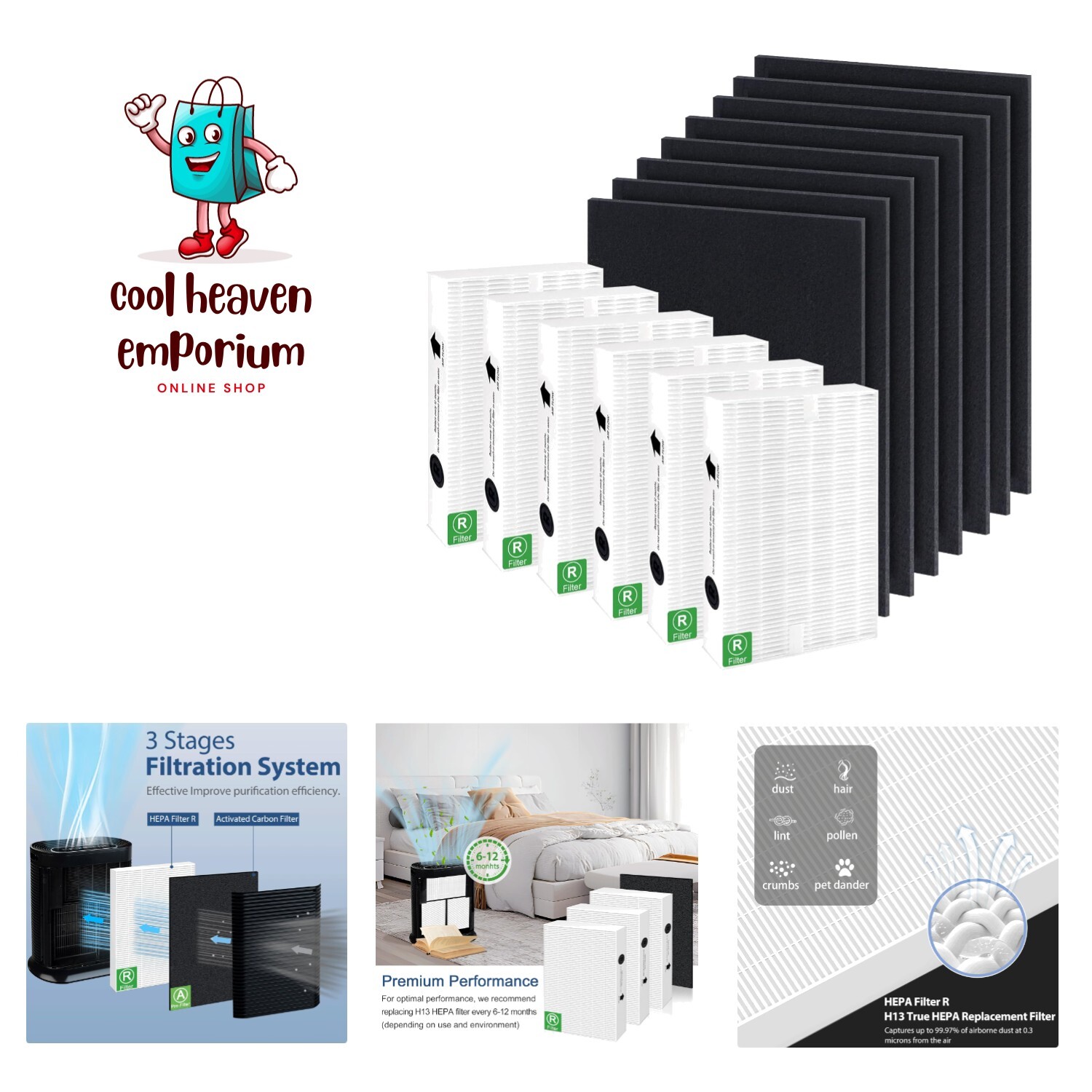 Air Purifier Filter Replacement for Honeywell, Filter R HEPA Filter and Filte...-image