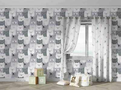 3D Cartoon Cute Animal Cat Wallpaper Wall Murals Removable Wallpaper 17