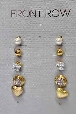 Front Row Damen Ohrringe Ohrstecker  goldfarben 5er Set 17-IY5000/340