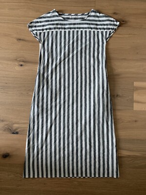 knee length dresses for ladies Minimalist linen tunic dress with V-neck  timeless summer style for women