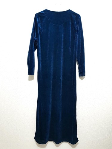Maxi Abito da Sera di Velluto Vestito Invernale Kameez Con Maglieria L - 3XL - Picture 3 of 3