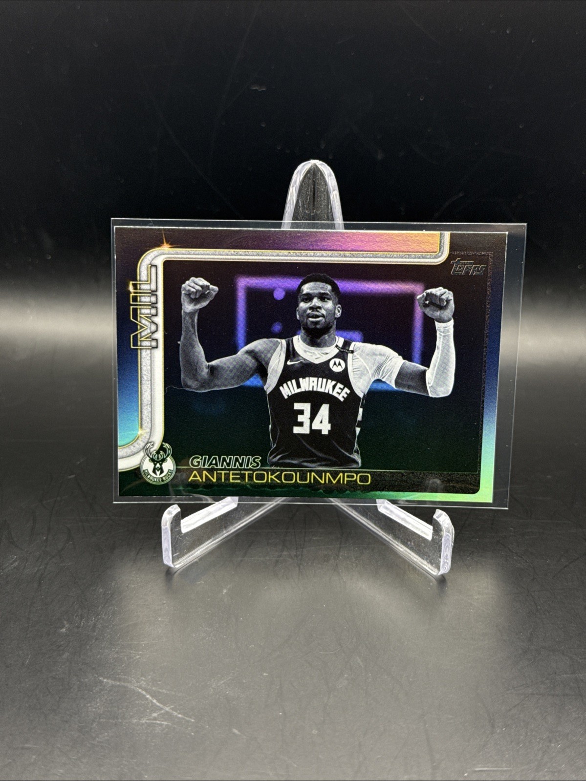 Giannis Antetokounmpo 2025-26 Topps BLACKOUT HOLO FOIL Card #54 Target Exclusive