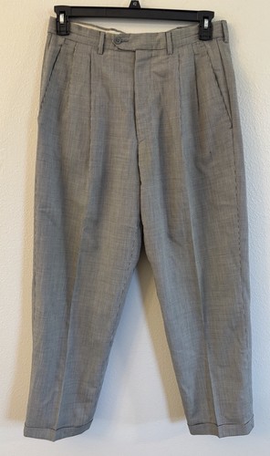 Valentino, VTG 90s Valentino Uomo Houndstooth Pleated Dress Pants Men’s Size 32