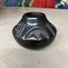 Native American pottery, a blackware bowl, signed Frances Salazar, Santa Clara
