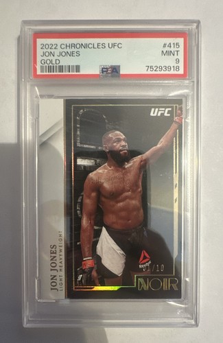 2022 Panini Chronicles UFC - Noir Jon Jones #415 Gold /10 PSA 9 Bookend 1/10