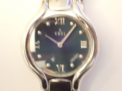 Vintage Ebel Beluga Steel Blue Ladies 27mm Quartz Watch