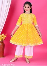 Traditional New Trending Kids Girls Kurta Pyjama Set for Diwali, any occasion