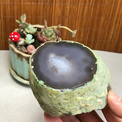 #ad 547g Natural Enhydro Mobile water bladder agate chalcedony moving Specimen A4591 $81.90