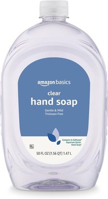 Amazon Basics Gentle & Mild Clear Liquid Hand Soap Refill, Triclosan-Free, Derma