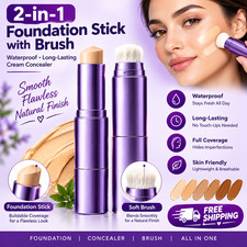 2-in-1 Makeup Foundation Stick Waterproof Long Lasting Cream Concealer