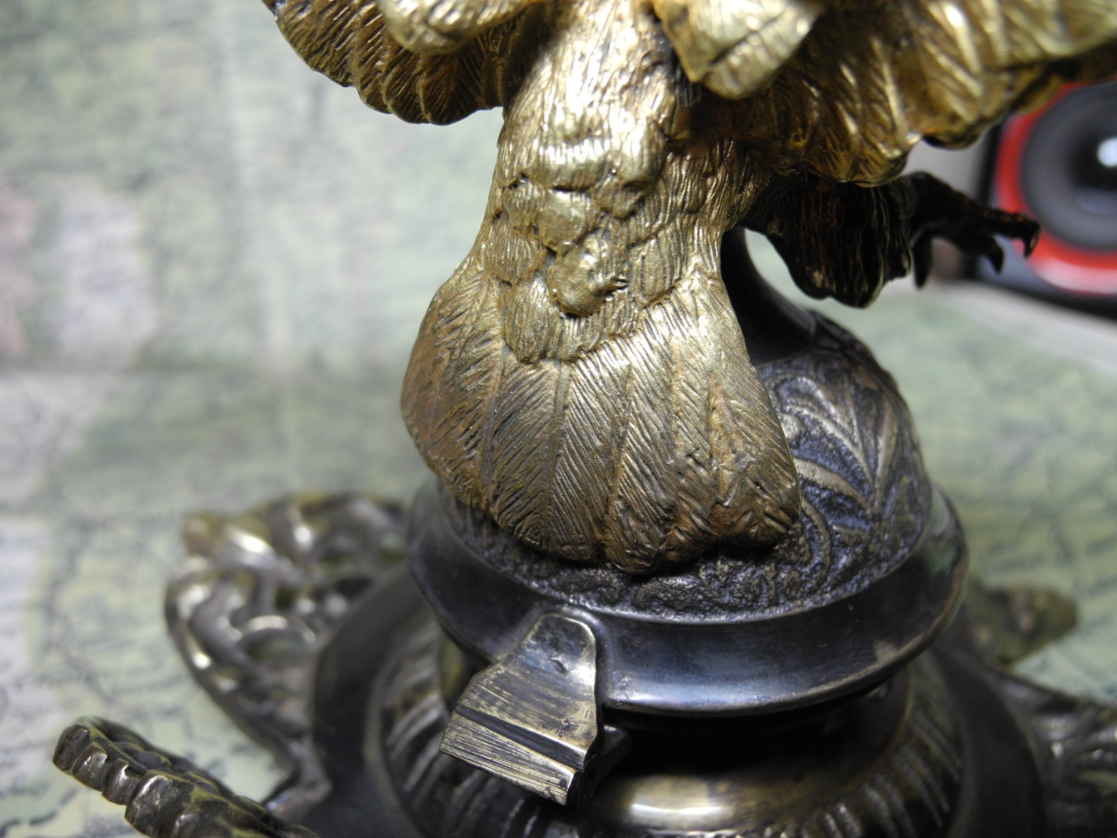 WW1 Antique bronze  inkwell of the regimental scribe of the Kaiser's army.