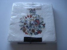 20 x tovaglioli di carta/33 cm/3 strati/decoupage/natale/uccellino/robin in bolle