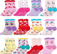 Toddlers Kids Non Slip Socks Grips Sticky Slippery Crew Socks for 1-7 Years Old