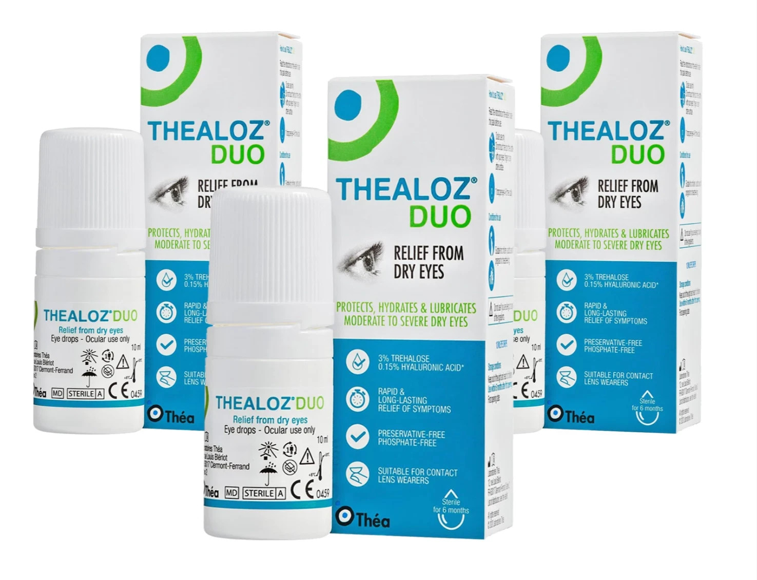 3x Thea Thealoz Duo Preservative for Dry Eye drops 10ml.