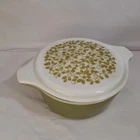 Vintage PYREX Verde Olive Avocado Green #36 Round Casserole Dish & Lid 2.5 QT