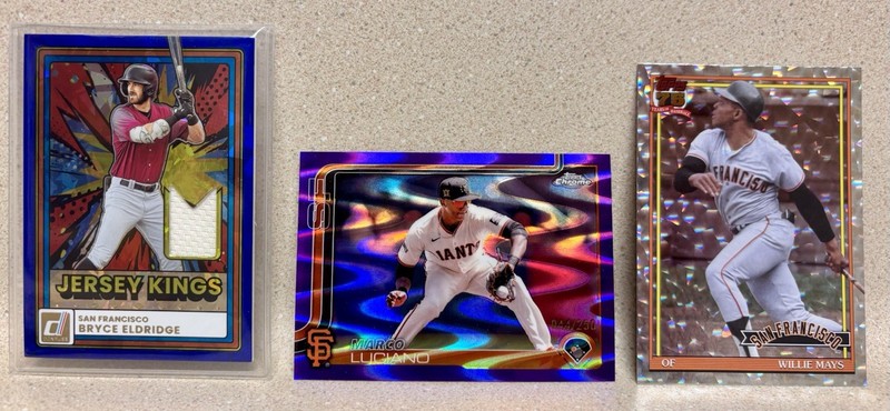 Bryce Eldridge Ice Relic RC, Willie Mays, Josuar Gonzalez - SF Giants Rookie Lot