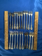 10 Sets / 2 Vintage Antique Cocktail Oyster Seafood Silverplate 20 Forks No Mono