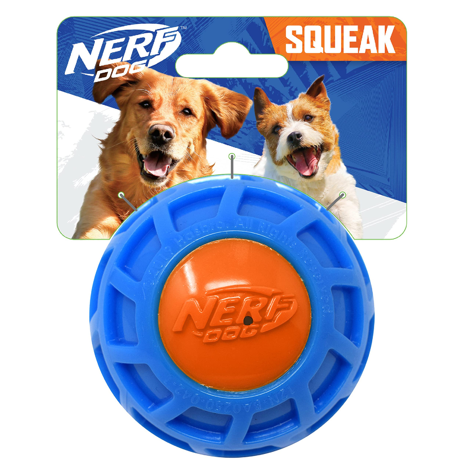 3in TPR EXO Squeak Ball - Blue/Orange