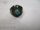 VINTAGE ZUNI INDIAN SNAKE EYE TURQUOISE DOME RING STERLING — photo 2