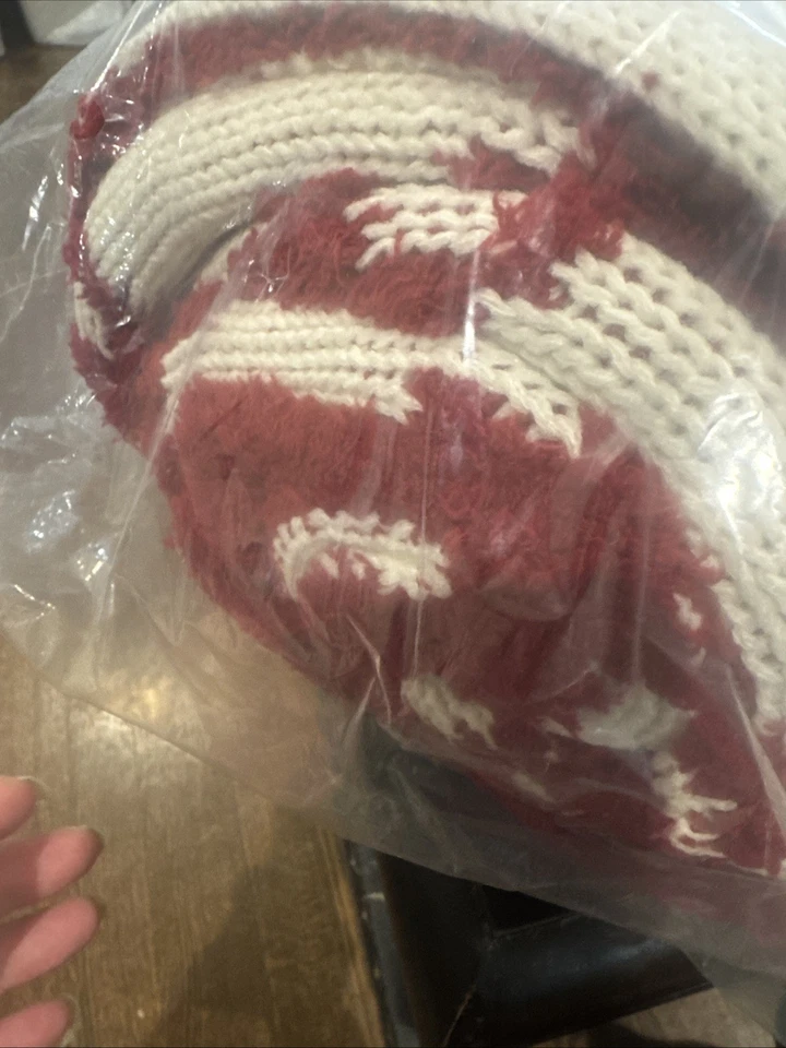 Manta de Navidad Pottery Barn Candy Cane Jacquard tejida ~ TOTALMENTE NUEVA Foto 4 de 4