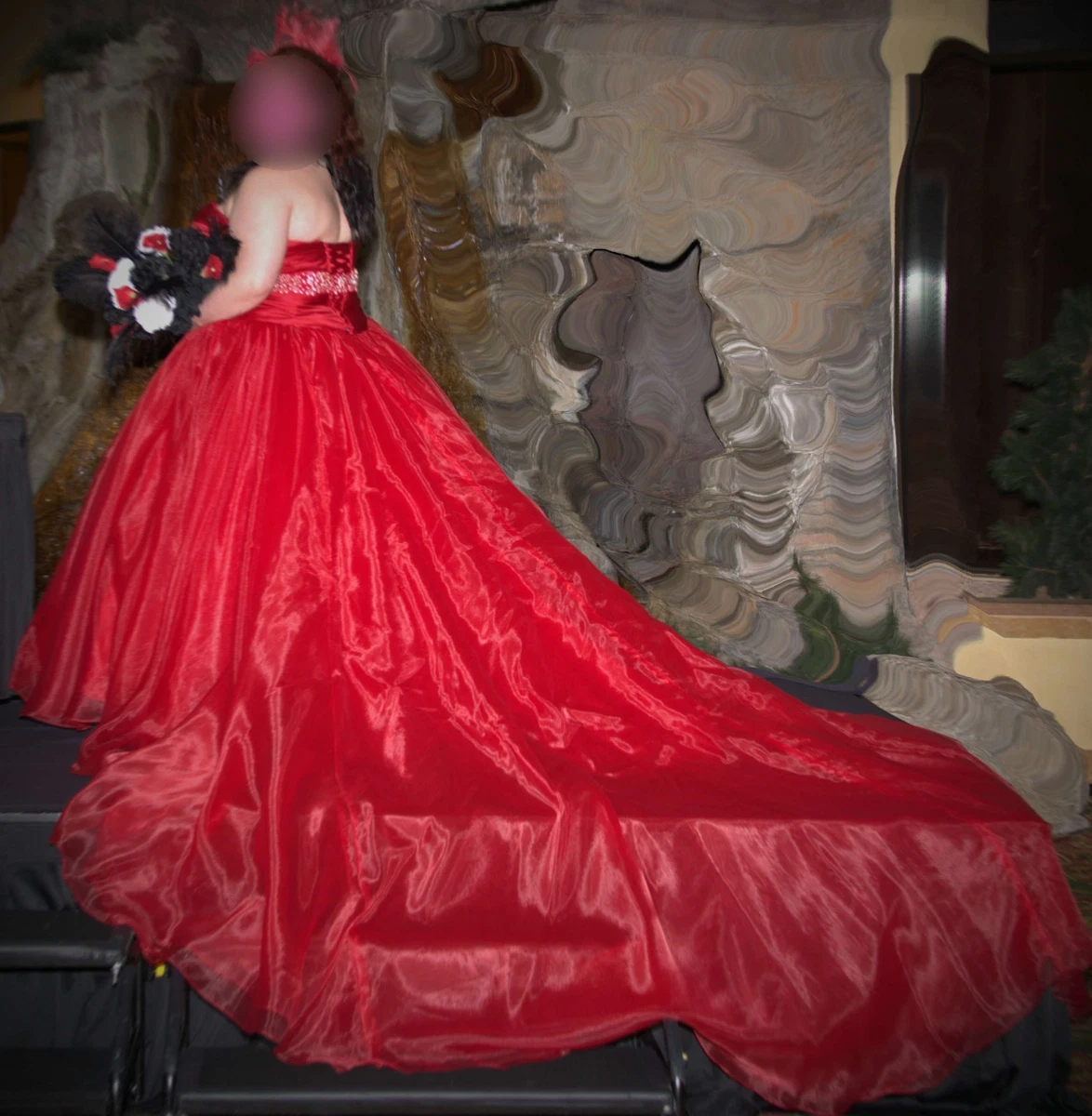 ebay red wedding dresses Ball Gown Red Strapless Wedding Dresses for sale