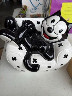 ✳︎希少✳︎ フェリックス FELIX 陶器 新品未使用 置物 訳アリ Vintage 1997 Felix the Cat Clay Art Cookie Jar, Felix on Couch w