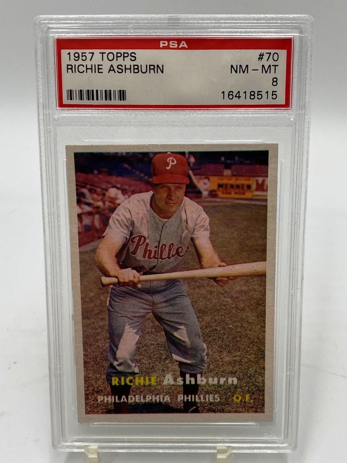 1957 Topps Baseball #70 Richie Ashburn PSA 8