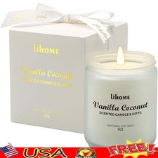Vanilla Coconut Scented Candle Gift Set Women Aromatherapy Stress Relief New