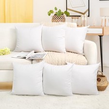 6 Pack Decorative 100 Cotton Pillow Covers 18" x 18" Pack of 6 Pure White
