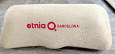 Etnia O Barcelona Eyeglass Hard Case Only Beige Faux Suede Clamshell Red
