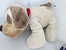 Mary Meyer Taggies Buddy Dog Plush Toy Tan Brown Red Collar Baby Lovey Stuffed